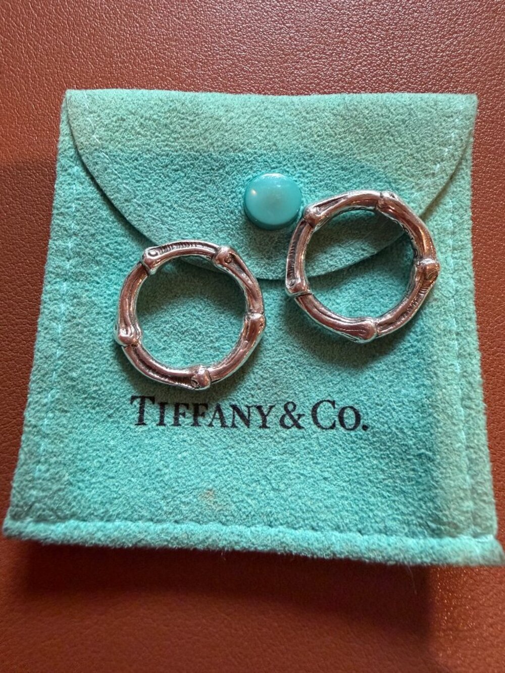 Tiffany & Co. sterling silver "bamboo" stackable rings (quantity: TWO) - Picture 11 of 15